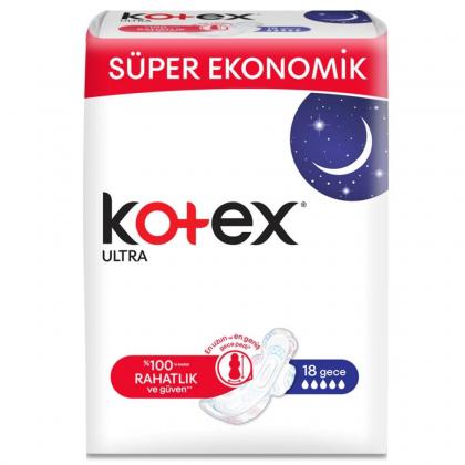 Kotex Ultra Ped Süper Ekonomik Gece 18'li